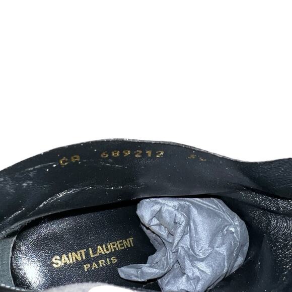 Saint Laurent Silver Monogram Niki Booties In Black Suede NEW EU 39 US 9 - Picture 9 of 10